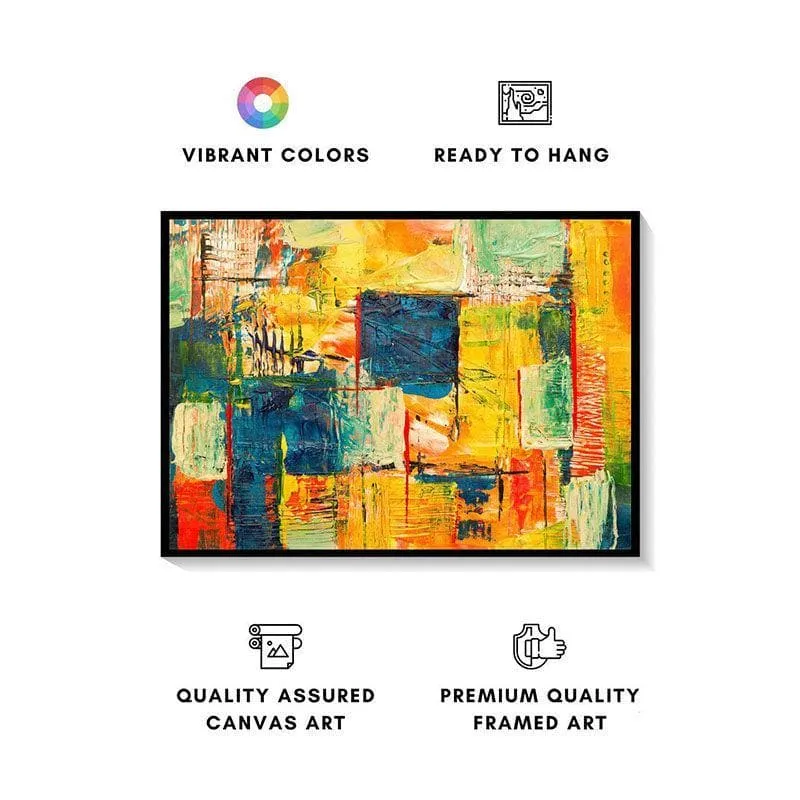 Multi-colored Abstract Canvas Wall Art - Black Frame media 4