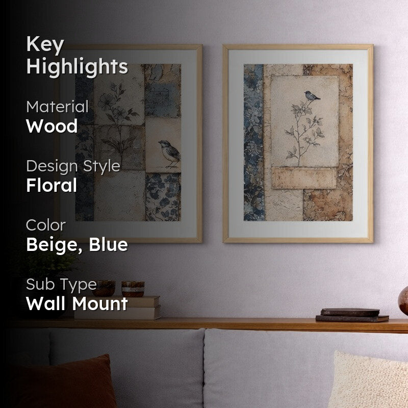 Muted Nature Wall Art With Frame - Set Of Two media 2