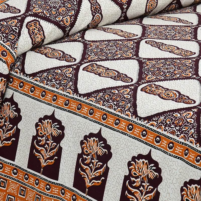 Apeksha Ethnic Cotton Bedsheet (Brown) - 160 TC media 3