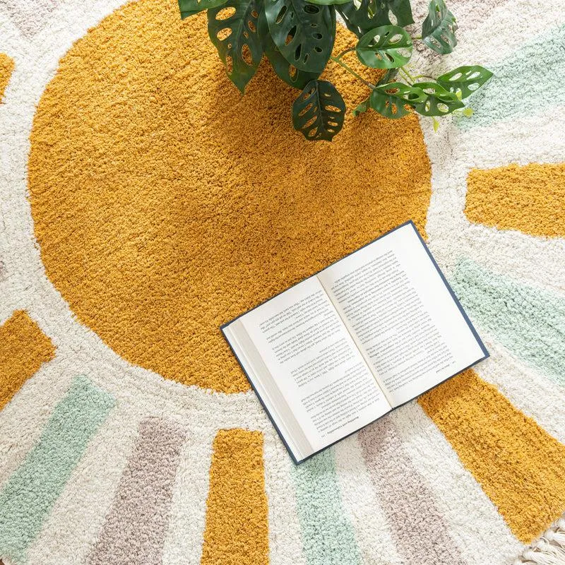 Sun Glare Cotton Tufted Cotton Rug - Orange media 6
