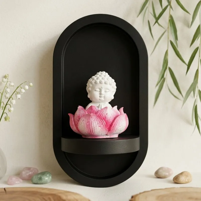 Zen Monks Resin Wall Accent - Pink media 3
