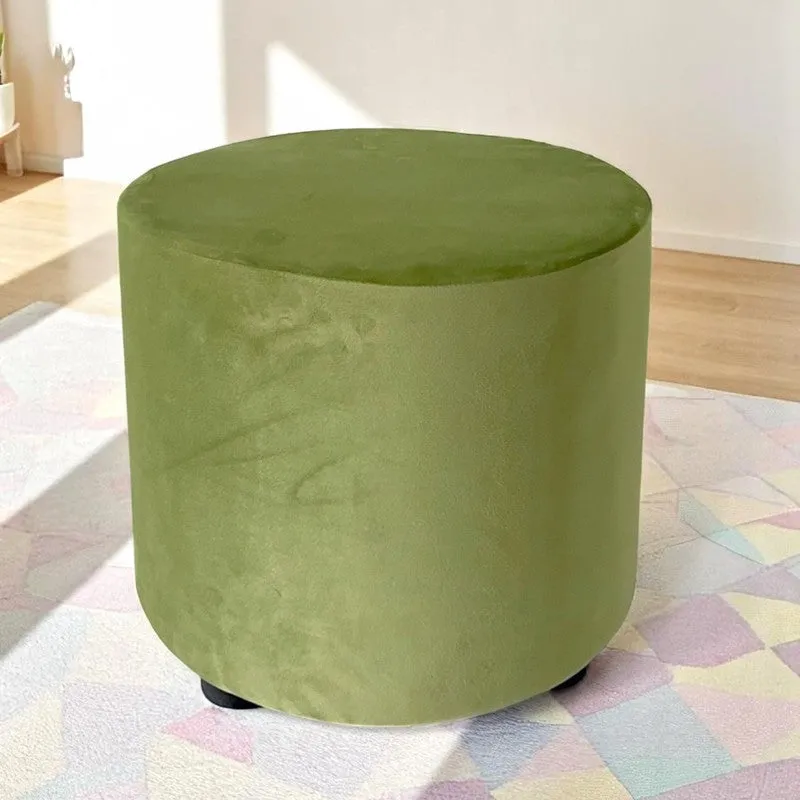 Mrixon Pine Wood Pouffe - Green media 1