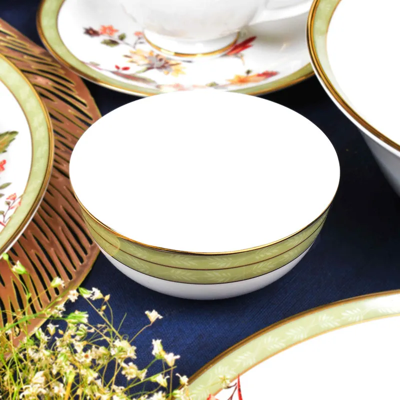 Painted Blooms 24k Gold Brushed Porcelain Dinner Set - 21 Piece Set media 8
