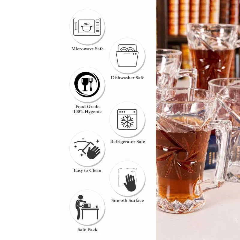 Spirox Glass Coffee Mug (250 mL Each) - Set of Four media 6
