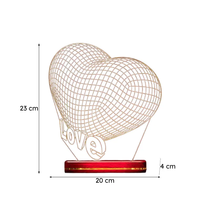 Valentine Love LED Acrylic Table Lamp - Transparent media 5
