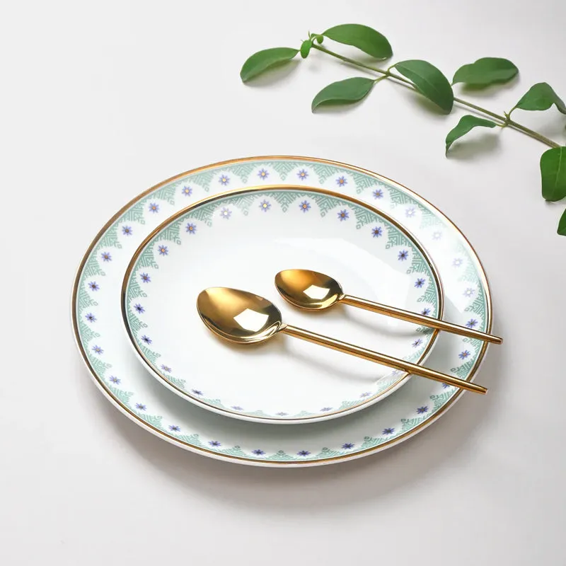 Isebella 24k Gold Brushed Porcelain Dinner Set - 21 Piece Set media 3