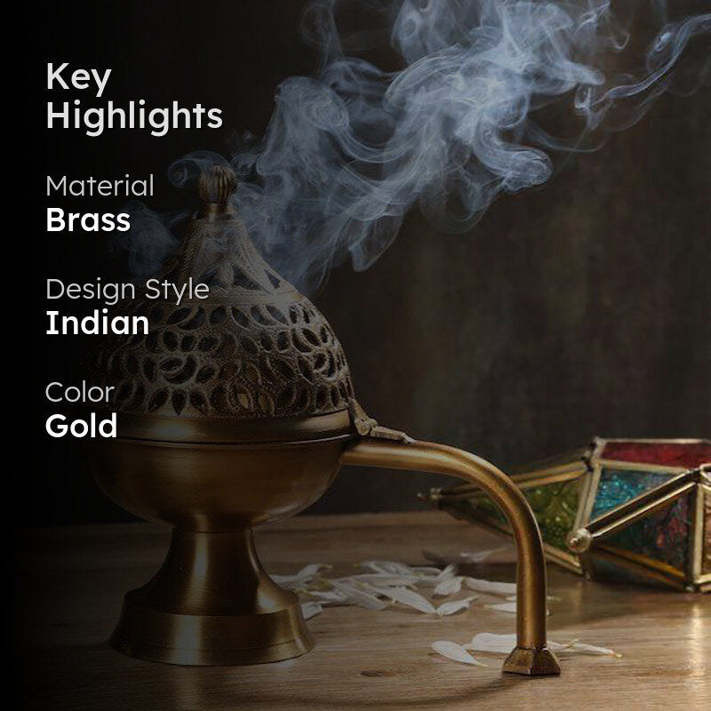 Mriganka Brass Incense Holder media 2