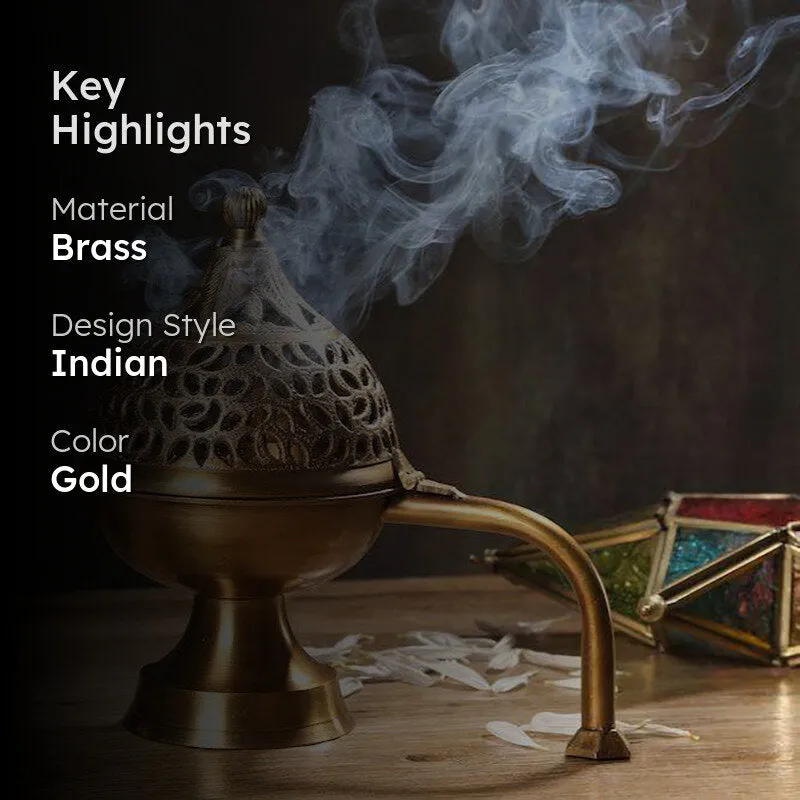 Mriganka Brass Incense Holder media 2