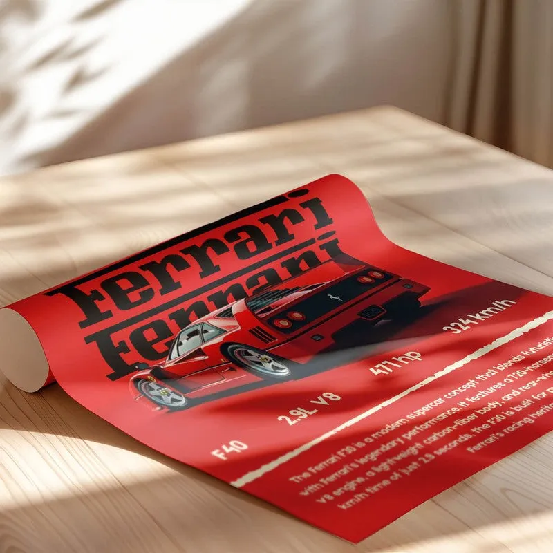 Ferrari F40 Wall Poster media 5