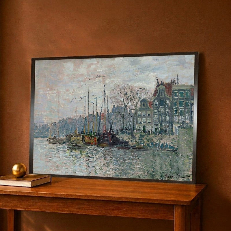Canal A Amsterdam Canvas Wall Painting - 12 x 9 Inches