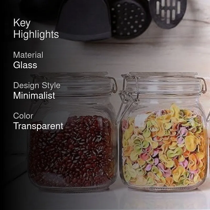 Clyra Airtight Glass Jar (1 L Each) - Set Of Two media 2