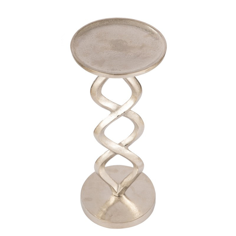 Twist Base Aluminum Side Table - Silver media 4
