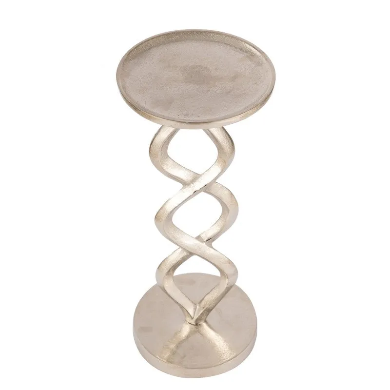 Twist Base Aluminum Side Table - Silver media 4