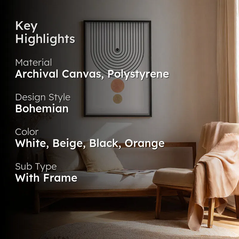 Warm Tones Canvas Wall Painting With Black Frame media 2
