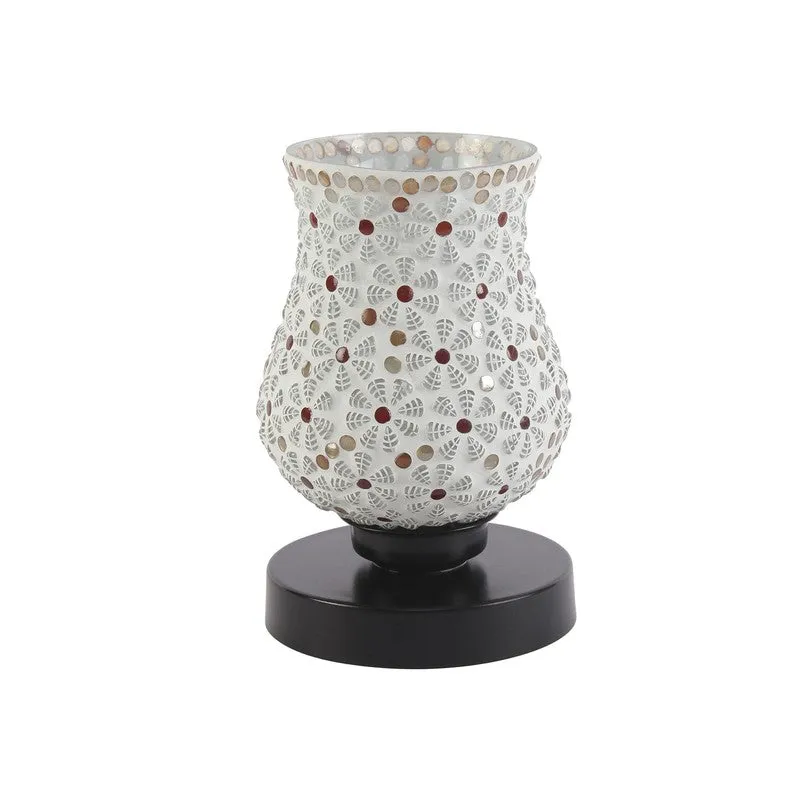 Emberora Mosaic Glass Table Lamp With Wooden Base - Multicolor media 4
