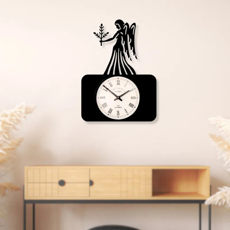 Lady Justice Steel Analog Wall Clock - Black media 3