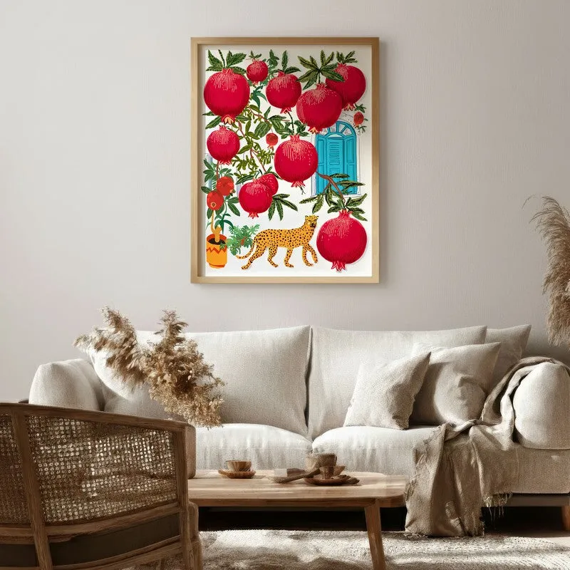 Garden Scene Canvas Wall Painting - Brown Frame media 1