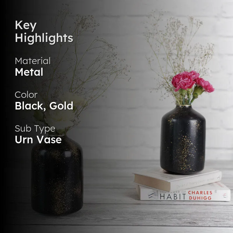 Stygian Metal Bud Bottle Vase (Black) - Set of 2 media 2