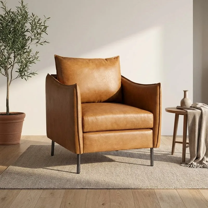 Sculpta Neem Wood Accent Chair - Brown media 1