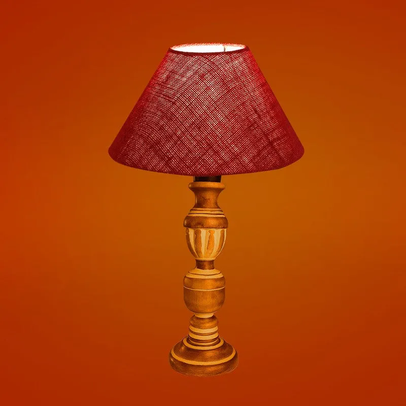 Zenrae Veil Wooden Table Lamp - Maroon media 7