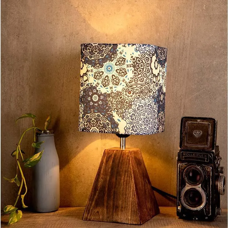 Vivid Blue Fabric Table Lamp - Multicolor media 1