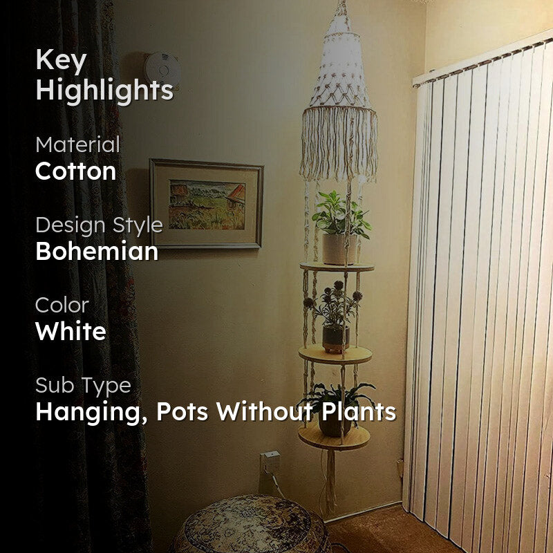 Isando Boho Macrame Shelf media 2