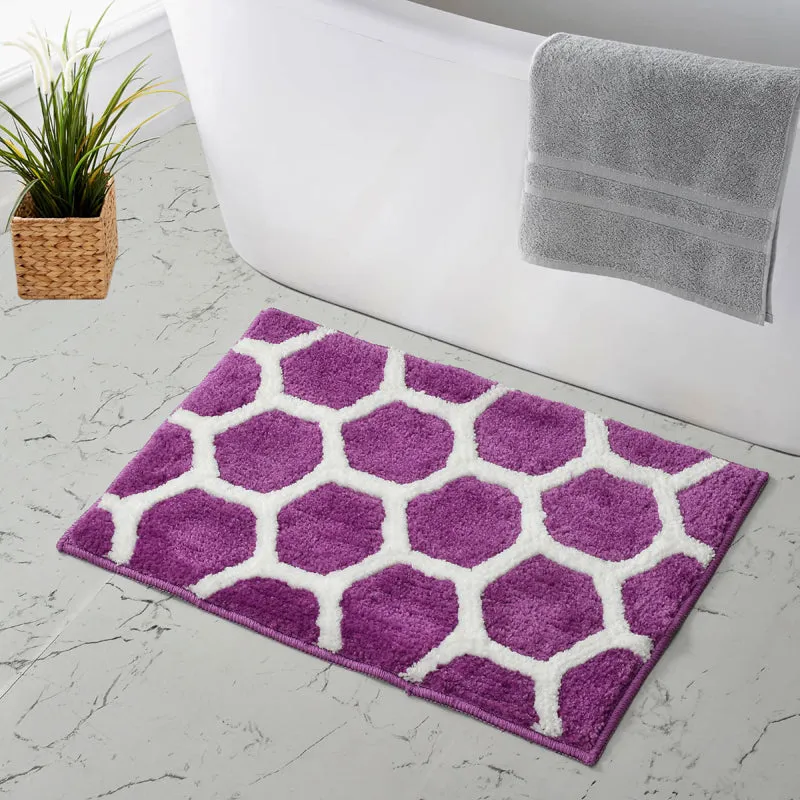 Trevona Cotton Bath Mat - Purple media 1