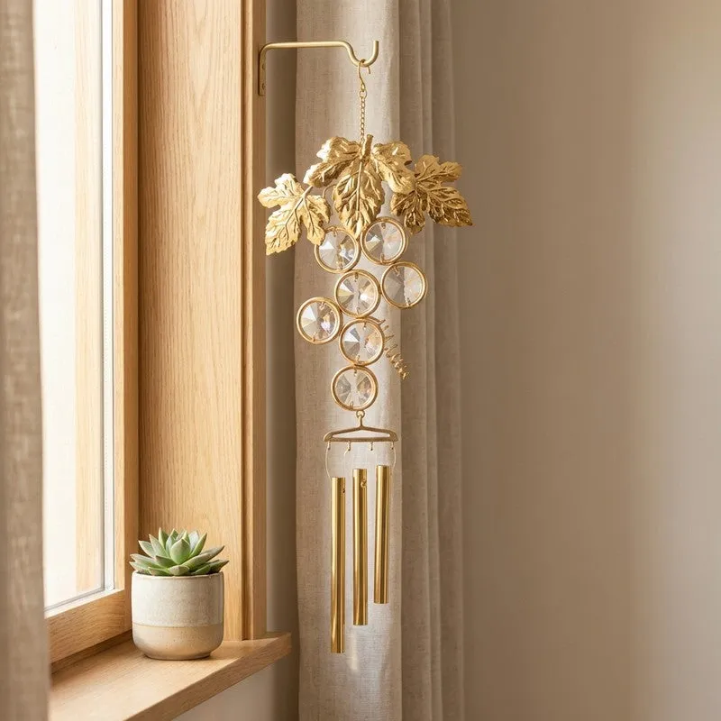 Floral Aura 24K Gold Plated Mild Steel Windchime media 1