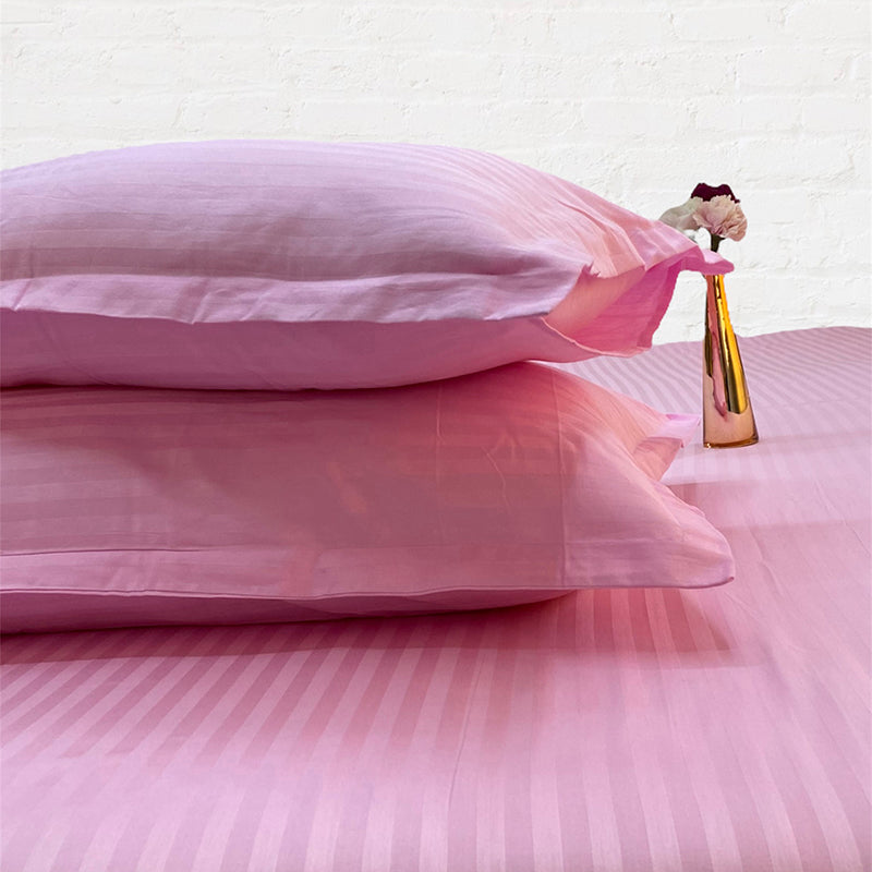Le Coton Solid Cotton Bedsheet (Baby Pink) - 250 TC media 4