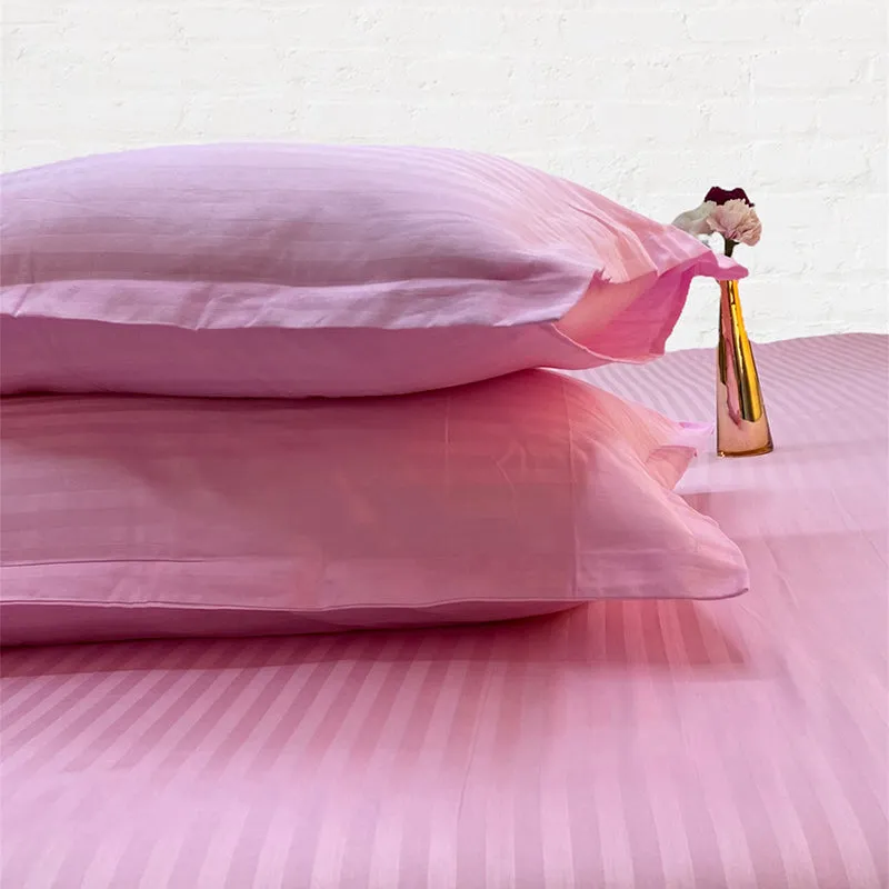 Le Coton Solid Cotton Bedsheet (Baby Pink) - 250 TC media 4