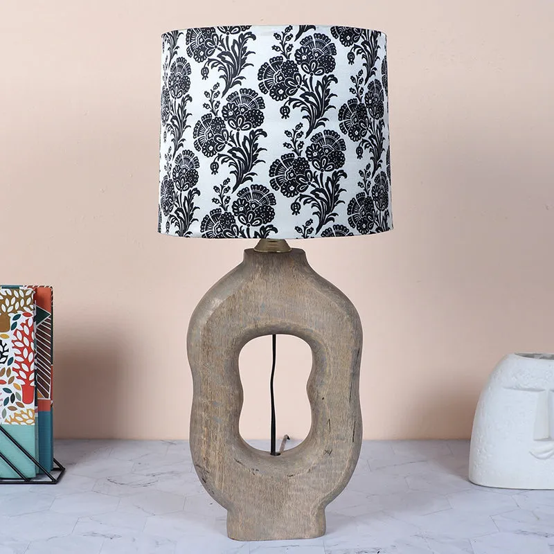 Filigree Hewn Printed Mango Wood Table Lamp - Black,White,Brown media 2