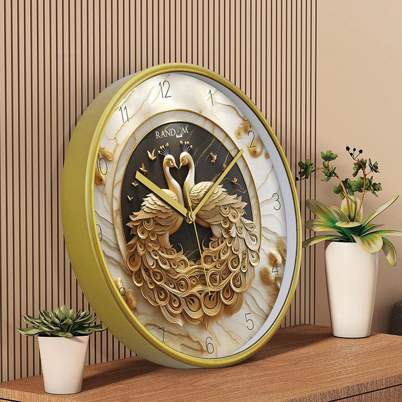 Modern Peacock Sync Analog Wall Clock media 3