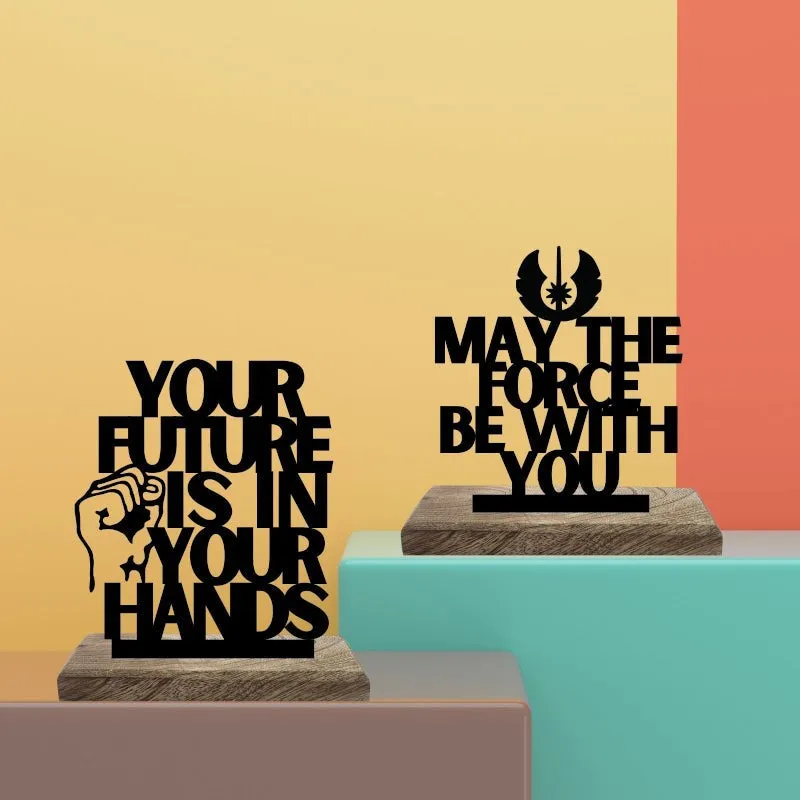 Guided by Force Driven by Choice Typography Showpiece - Set Of Two media 1