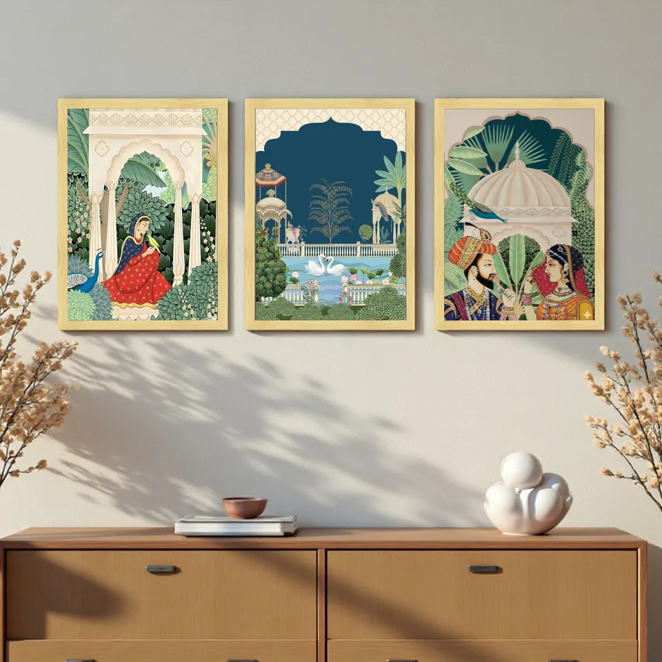 Royal Mughal Garden Wall Art Collection - Set Of Three media 5