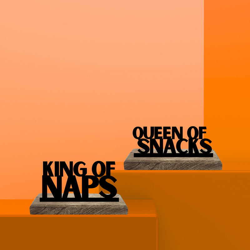 King Of Naps Typography Showpiece - Set Of Two