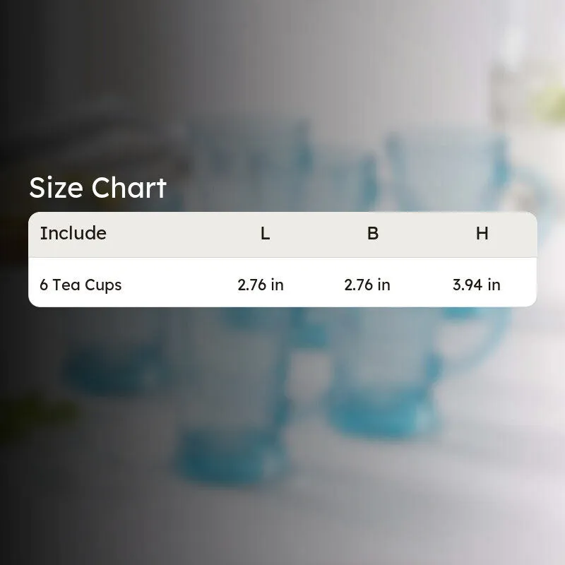 Pasabahce Glass Tea Cup (180 mL Each) /Blue)- Set of Six media 7