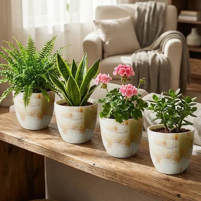 Alabaster Vein Garden Planter - Set Of Four media 3