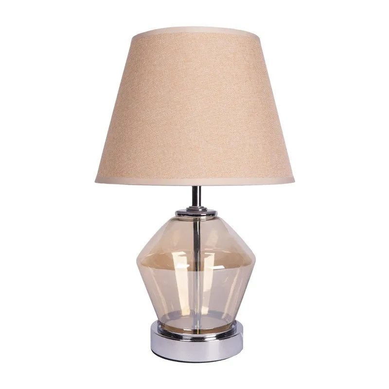 AarviDecor Brixton Designer Cotton Table Lamp - Beige media 4