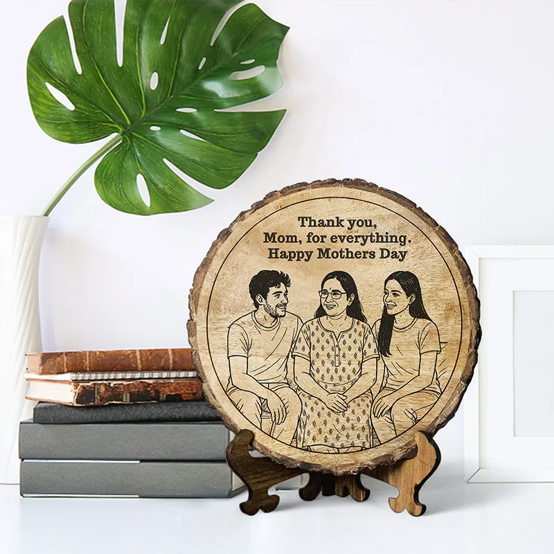 Grateful Mother's Day Wood Showpiece - Round media 1