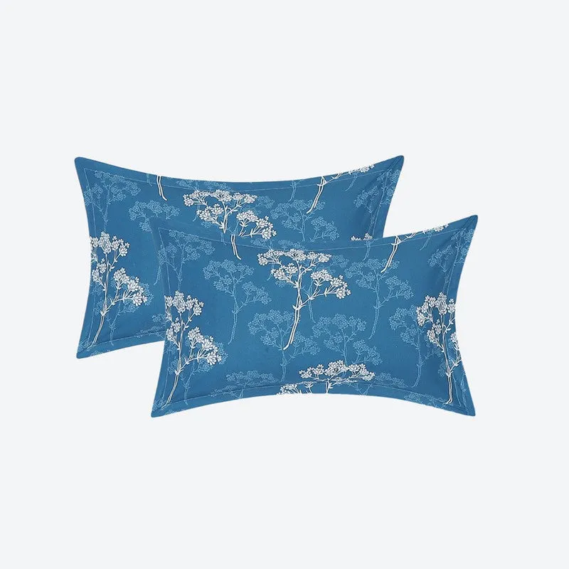 Monte Carlo Multi Blocks Cotton Bedsheet (White,Blue) - 104 TC media 9