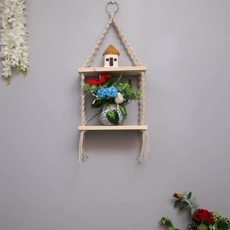 Livvy Macrame Hanging Shelf media 1
