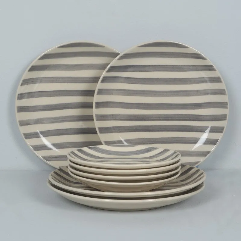 Elarion Dinner Plate (Grey,White) - Set of Eight media 5