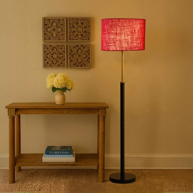 Horizon Curve Wooden Floor Lamp - Red media 1