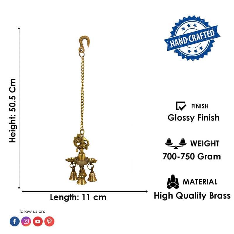 Peacock Hanging Brass Diya media 5