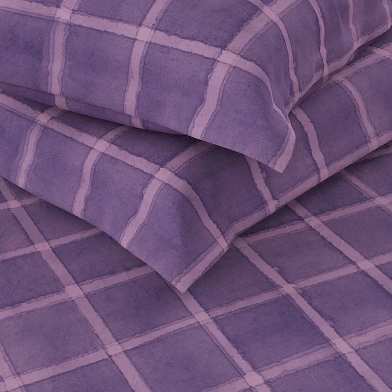 Nautica Lattice Haven Geometric Cotton Bedsheet (Purple) - 160 TC media 5