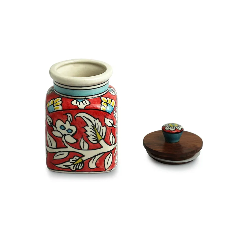 Rang-E-Gul Handpainted Ceramic Jar (410 mL Each) - Set Of Two media 3