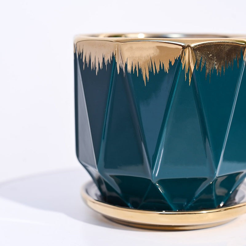 Ugaoo Geometri Ceramic Planter - Blue media 3