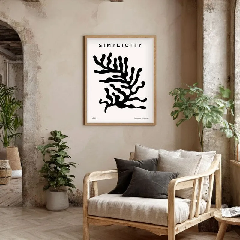 Natural Rhythm Canvas Wall Painting With Brown Frame media 5