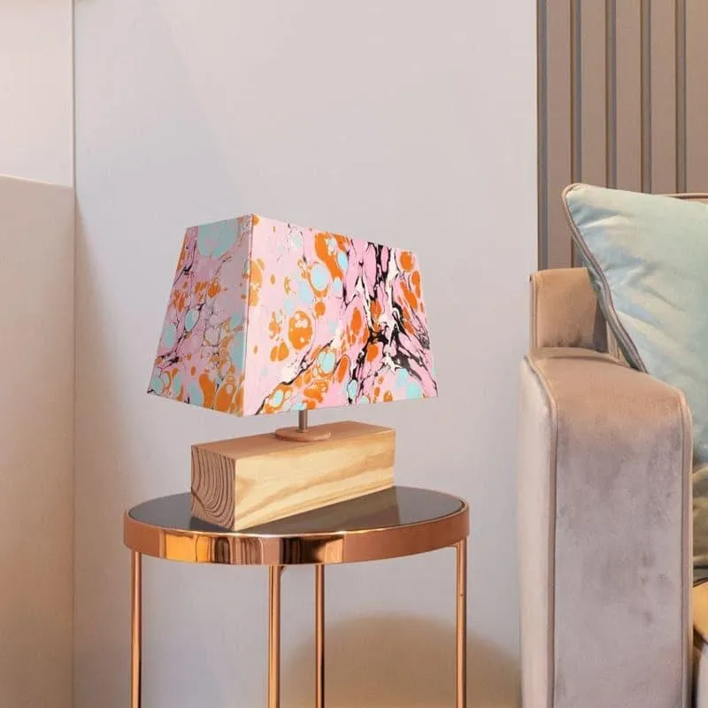 Marbling Sparkle Handpainted Fabric Table Lamp - Multicolor media 5