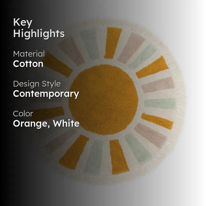 Sun Glare Cotton Tufted Cotton Rug - Orange media 2